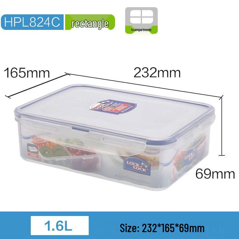 Lock & Lock Divided Microwaveable Plastic Food Container