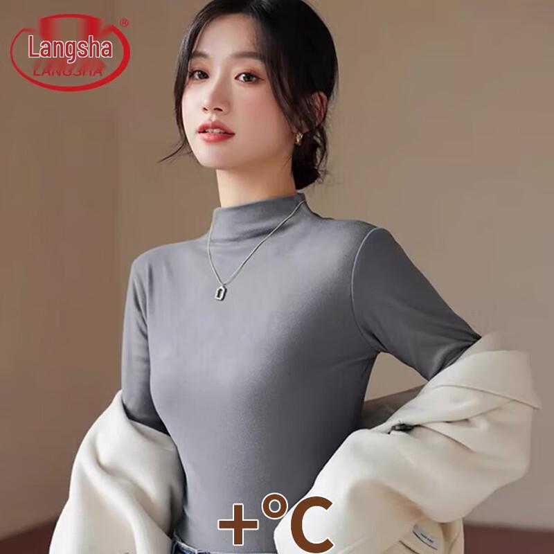 Langsha Women's Ribbed Half-High Collar Thermal Top