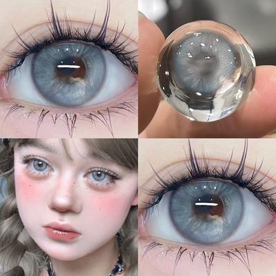 Lenti a contatto colorate graduate Taylor BlueGray da 2 pezzi/1 paio, cosmetiche morbide, 14,2 mm