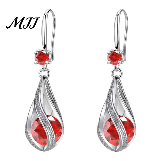 Lightweight Earrings 1 Pair Drop Cubic Zirconia Waterdrop Shape Long Smooth Surface Hook Banquet Dance Accessories Long-lasting