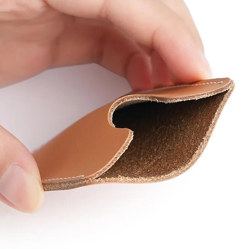 Ultra-Dunne Mini Volnerf Koeienhuid Leer Kaarthouder Portemonnees voor Mannen Vrouwen Lichtgewicht Zacht Echt Leer Creditcard