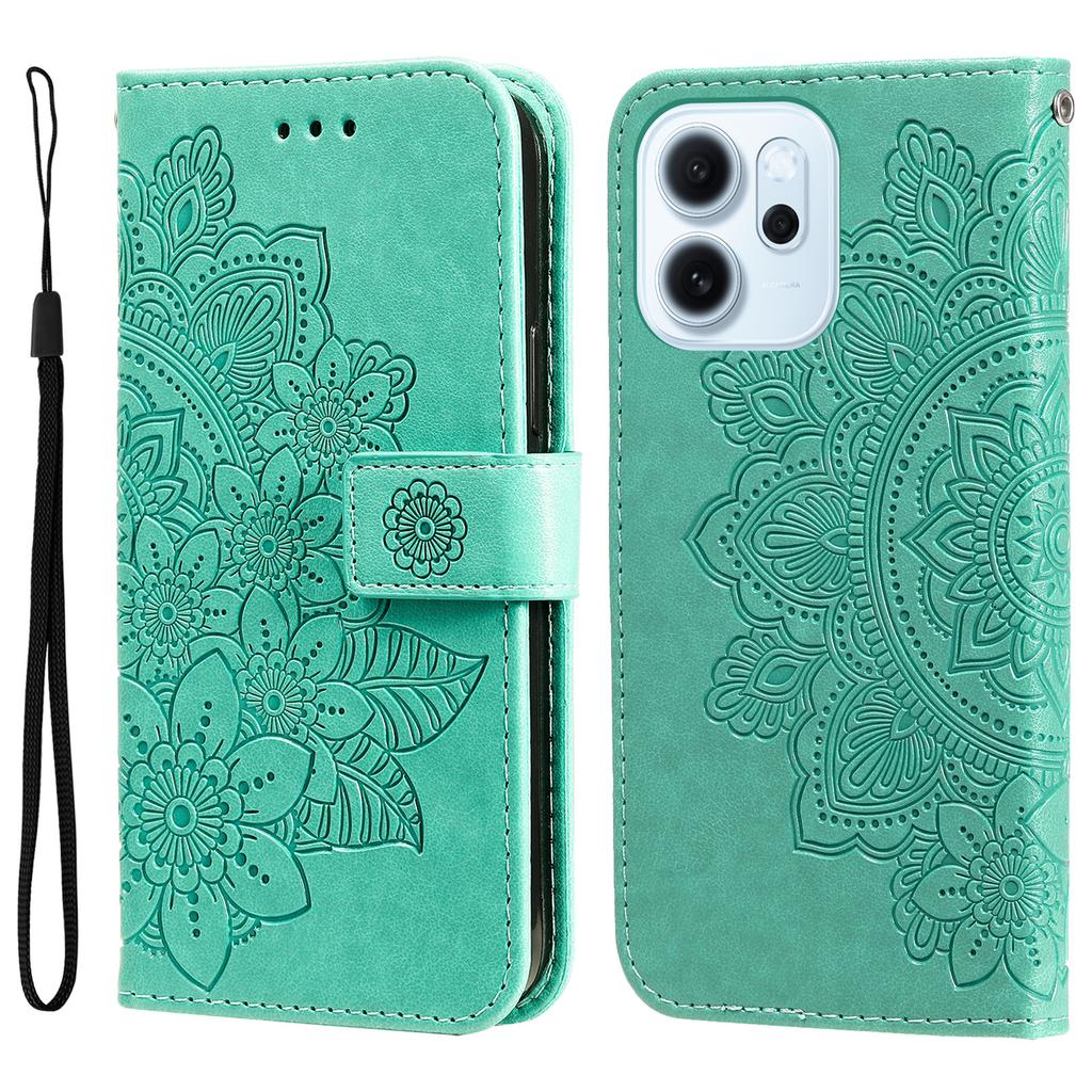 Pro Oppo Reno15 F 5G Pouzdro Květinový Vzor Peněženka z PU Kůže Stojánek Kryt na Telefon