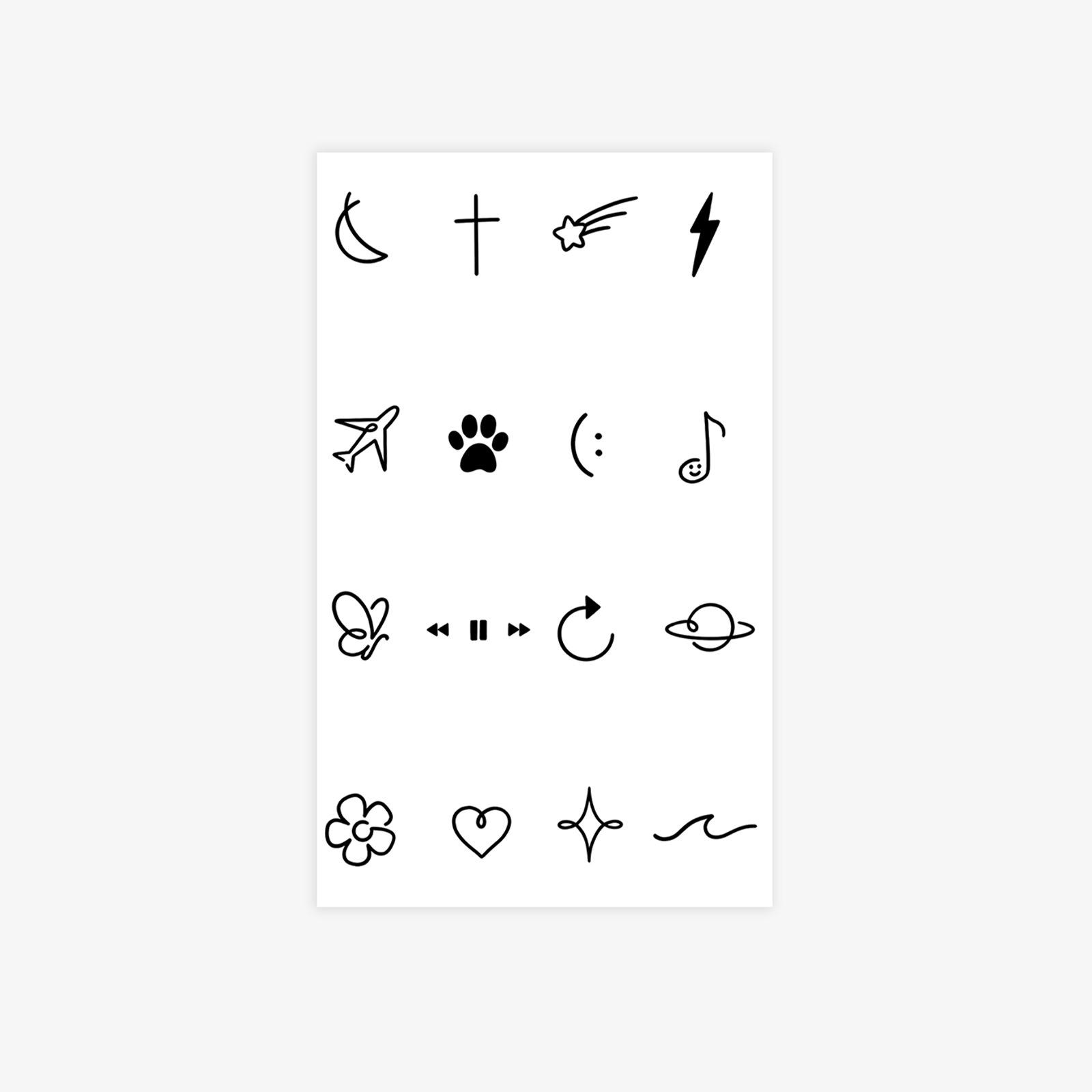 Herbal Small Picture Stick Figure Tattoo Sticker Semi-Permanent Simple Cute Tattoo Sticker Waterproof And Long-Lasting 9*15
