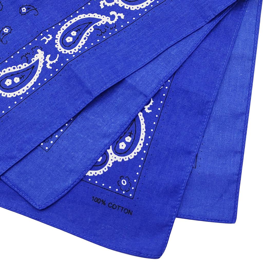 kakatrend Bandana Blue Paisley Adult 100% Cotton Stylish Handkerchief Bandana Cotton Men's Unisex Large 55cm x 55cm