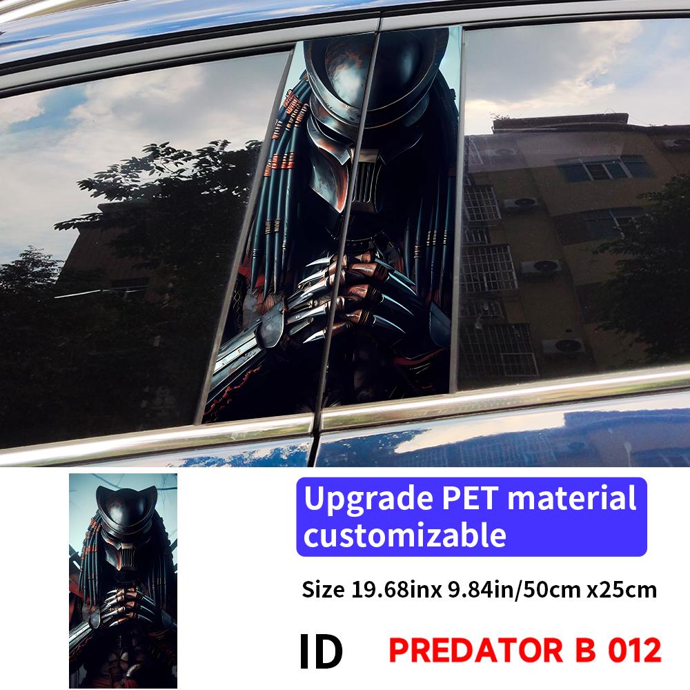 Predator Car Stickers Car B-pillar Decal Waterproof Stickers Auto Center Pillar Sticker Cover Scratches Vehicle Decor Accessorie