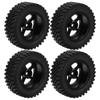 4Pcs Remote Control Metal Wheel Hub Rubber Tires Replacement for MN86 1/12 RC CarBlack