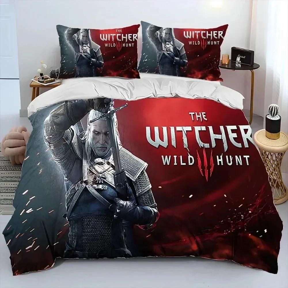 3D The W-Witcher Game cartoon Comfortable Duvet Quilt Cover Pillowcase Bedding Set Children Bedroom Decoration Home Textile