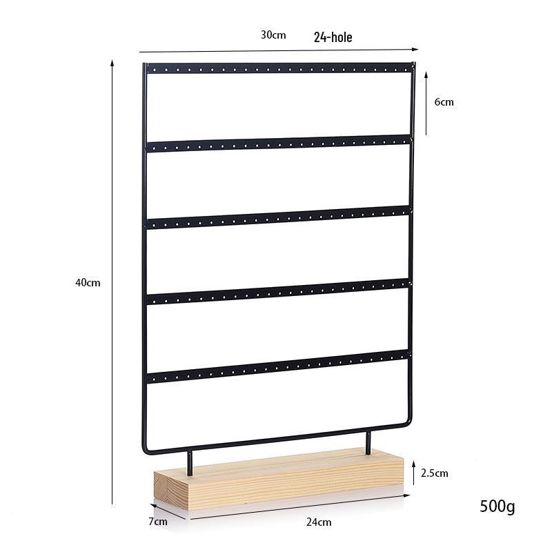 Solid Wood Iron Art Earring Holder Jewelry Display Stand for Home Storage and Hanging Ear Studs.