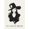 Nordic Simple Wall Art Halloween Skull Witch, HD Canvas Print Poster, Home Living Room Bedroom Decorative Painting