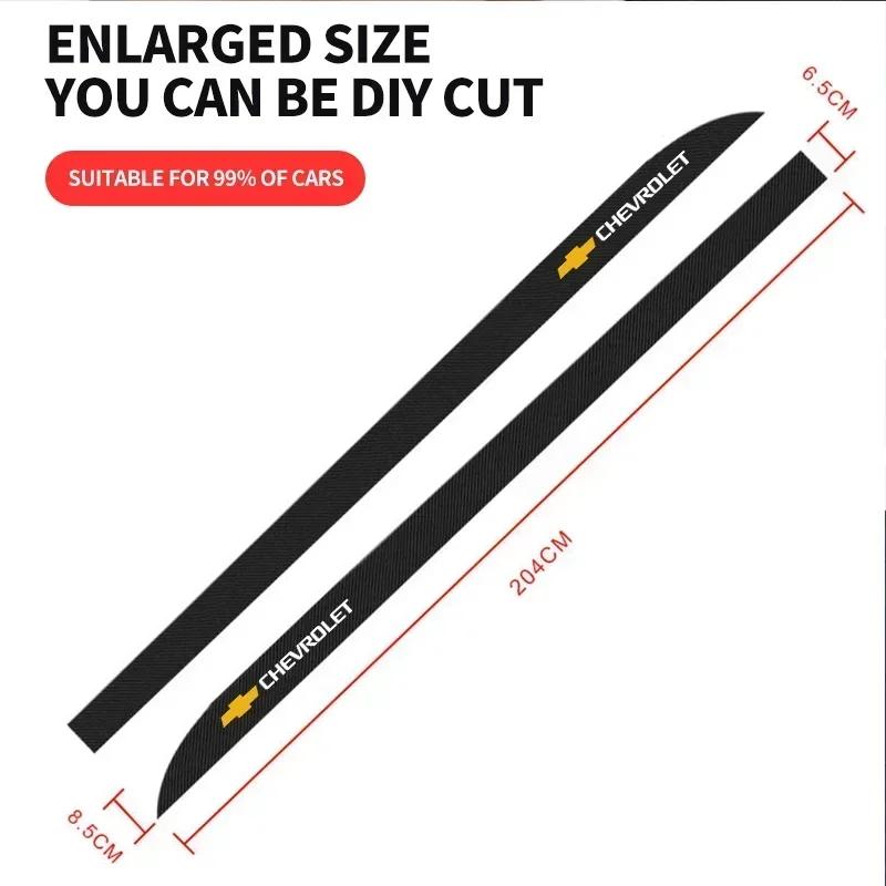 EHN5 2pcs Car Door Side Skirt Sill Stripe Carbon Decals Accessories For Chevrolet Spark Captiva Cruze Tracker Orlando Trax Epica