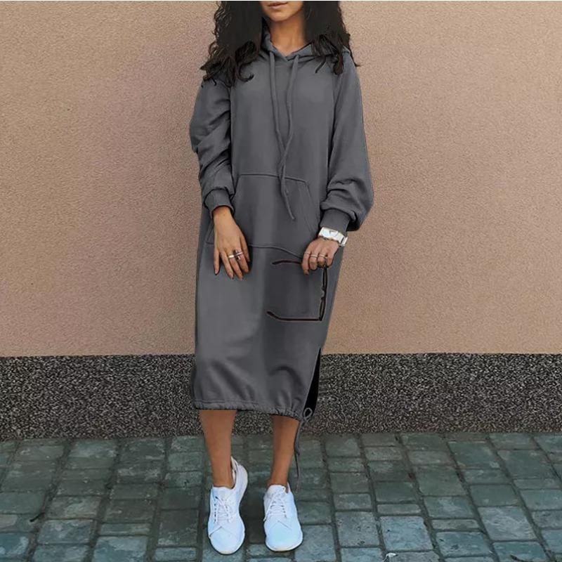 QICED Long Women's Hoodie Casual Dress Women