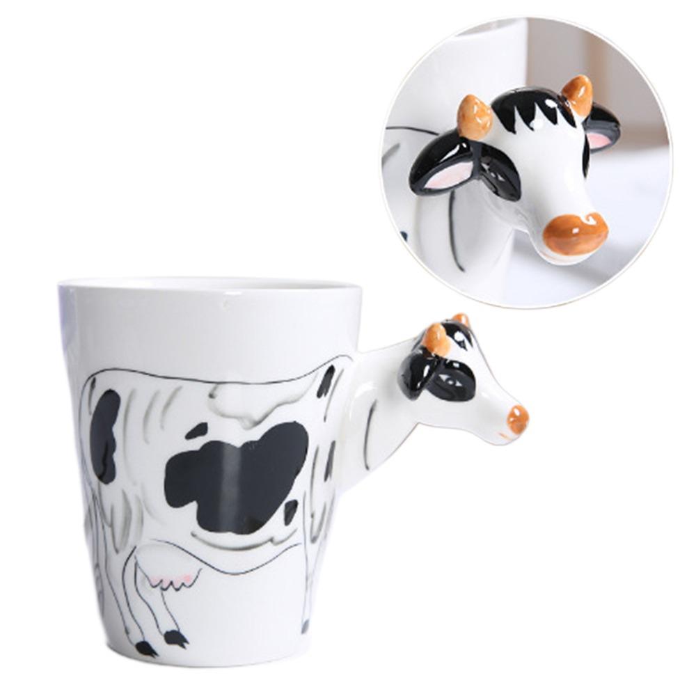 3D Animal Shape Handle Animal Shape Ceramic Cup Hand Painted Animals Mug  Living Room