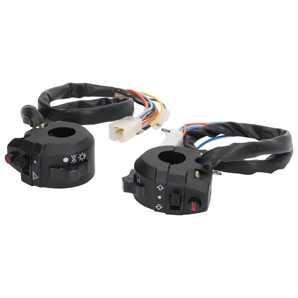 Pair Motorcycle Handlebar Switch Assembly Headlight Turn Signal Horn Control Replacement for CG125