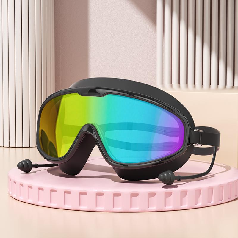 Swimming Goggles Big Frame Swimming Goggles Big Frame HD Wide View Anti-Fog UV Protection Swimming Goggles for Adults No Leaking