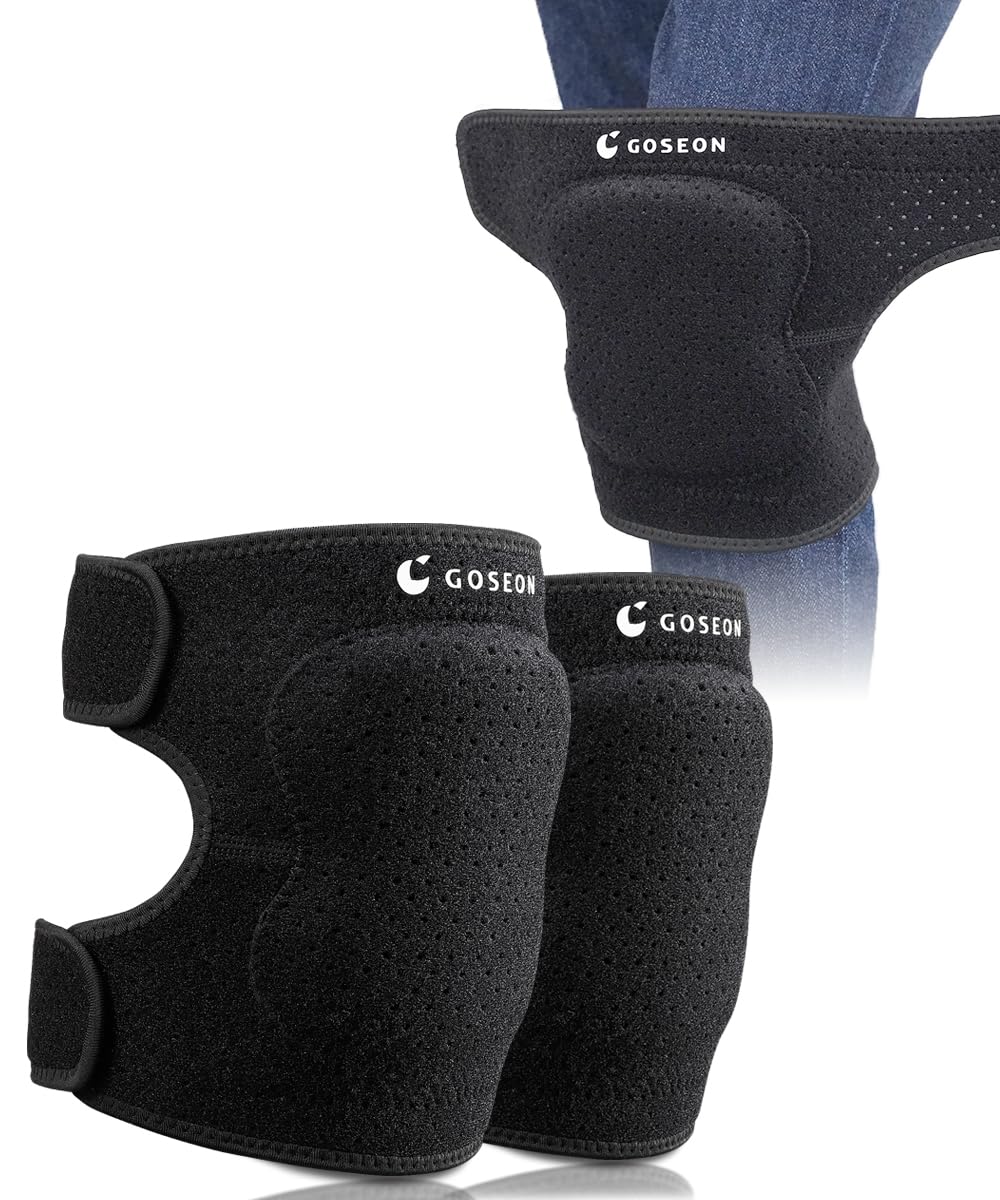 

GOSEON Премиальные наколенники для работы Толстые с прочными застежками и Верхние и Идеальные для и В помещении и На улице Унисекс [20 мм накладки] Застежка-липучка чёрный