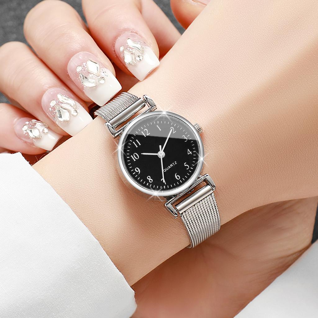 1PC/2PCS Fashion Women Watches Ladies Simple Mesh Band Quartz Watch Reloj Mujer