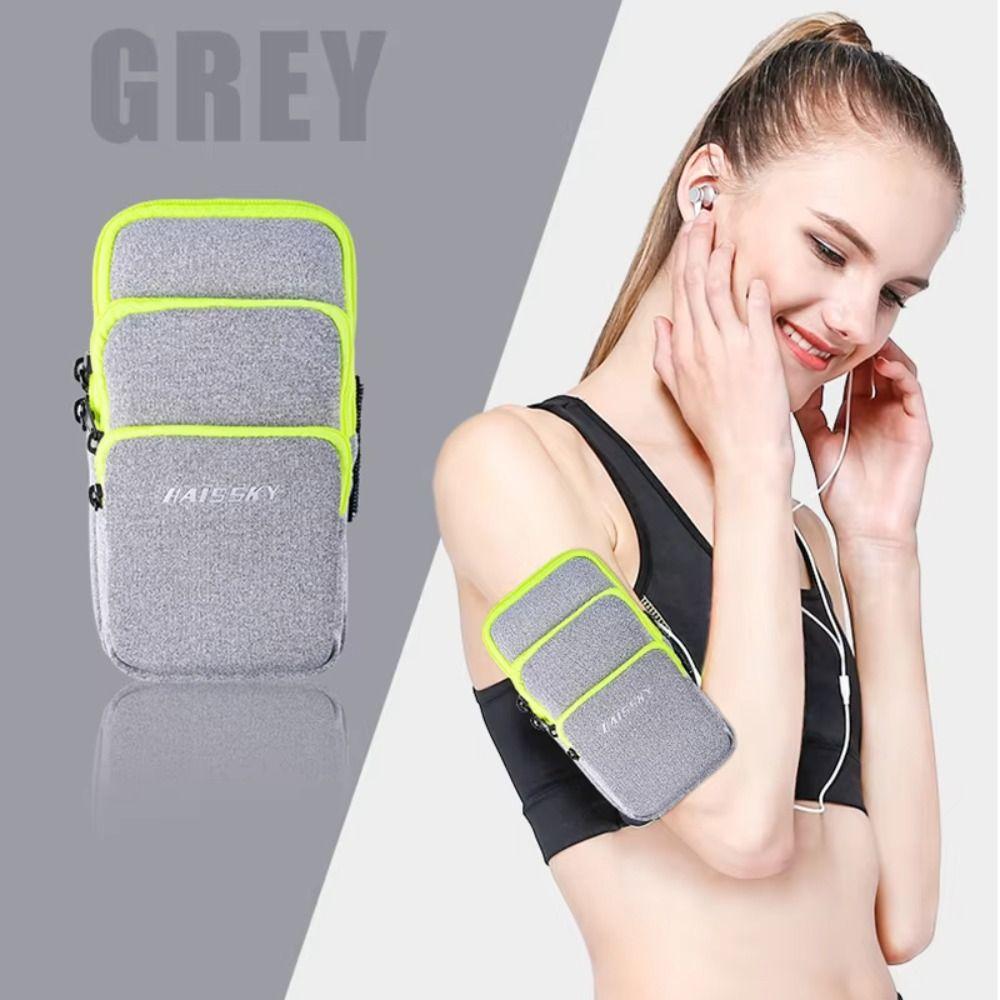 Large Capacity Running Phone Bags Three Pockets Mobile Phone Arm Bag Arm Band Pouch Men Women