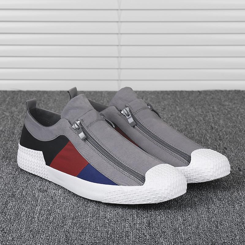 Neueste Holfredterse 4 Farbe Männer Casual Flache Segeltuchschuhe Atmungsaktive Slip-On Bequeme Zip Leichte Schuhe Frühling Herbst 20226