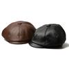 NORTHWOOD Luxury Synthetic PU Leather Beret Hat for Men Women 58cm Retro Eight-Point Cap for Outdoor Autumn Winter Wear