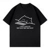 Summer Unisexs Pure Cotton ShortSleeved Shirt with Fun IT Cat Print Short Sleeve Lazy Tshirt Moisture Wicking Graphic T Shirts