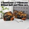 3pcs Christmas Duvet Cover Set without Core Quilt Cover with 2 PillowcasesSoft and Machine Washable Halloween Themed Bedding