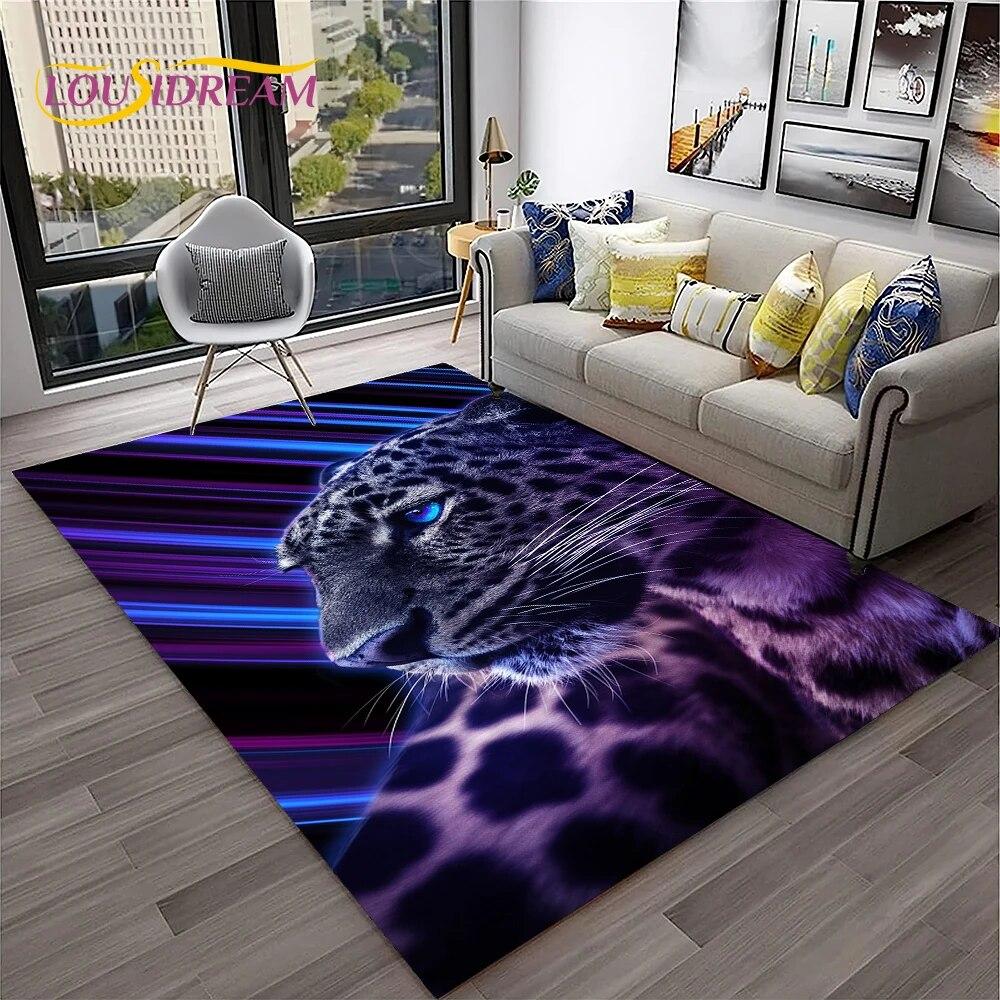 Beast Leopard Cheetah Cartoon Animal Carpet Rug for Home Living Room Bedroom Sofa Doormat Decor,kids Area Rug Non-slip Floor Mat