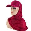 Musilm Women Chiffon Hijab With Baseball Cap Summer Ladies Turban With Chiffon Scarf Ready To Wear Turban Instant HIjabs Ramadan