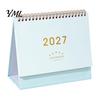 Small Desk Planner 2027 Calendar, Standing Flip Desktop Minimalist Gold Foil Cover Monthly Organizer for Planner, Thick Paper Note Taking, Office Home