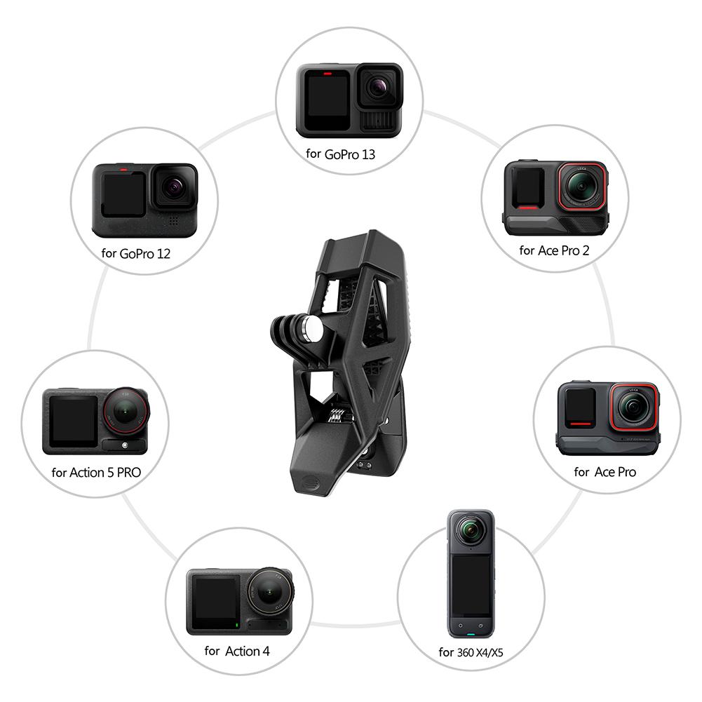 Universal Motorcycle Helmet Strap Chin Mount for DJI Osmo 360/Action5 PRO/4/3/GoPro 13 12 Insta360 X5 Sport Camera Clip Bracket