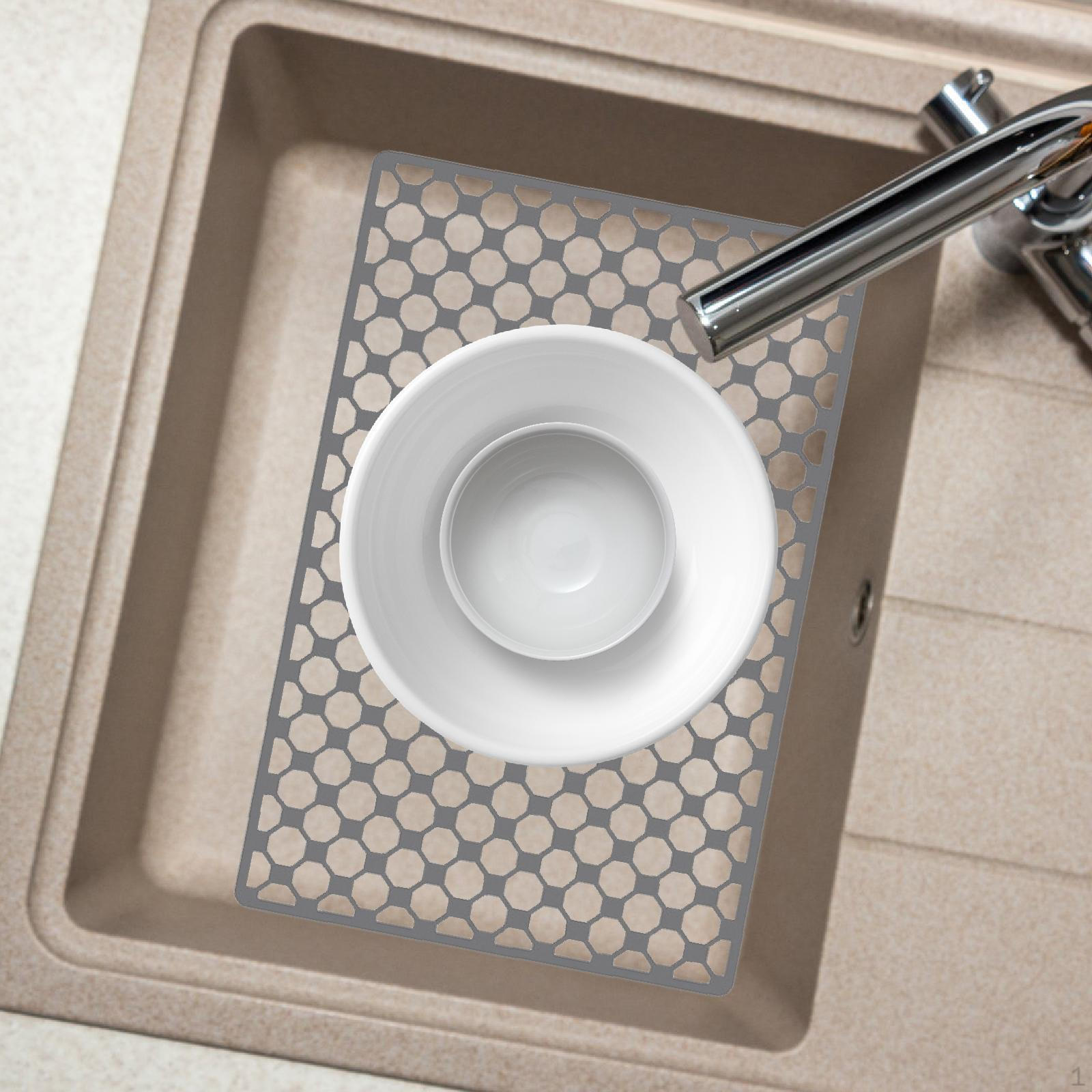 

Коврик для кухонной раковины Силиконовый протектор Аксессуар для дна фарфоровой нержавеющей стали Жаростойкий серый