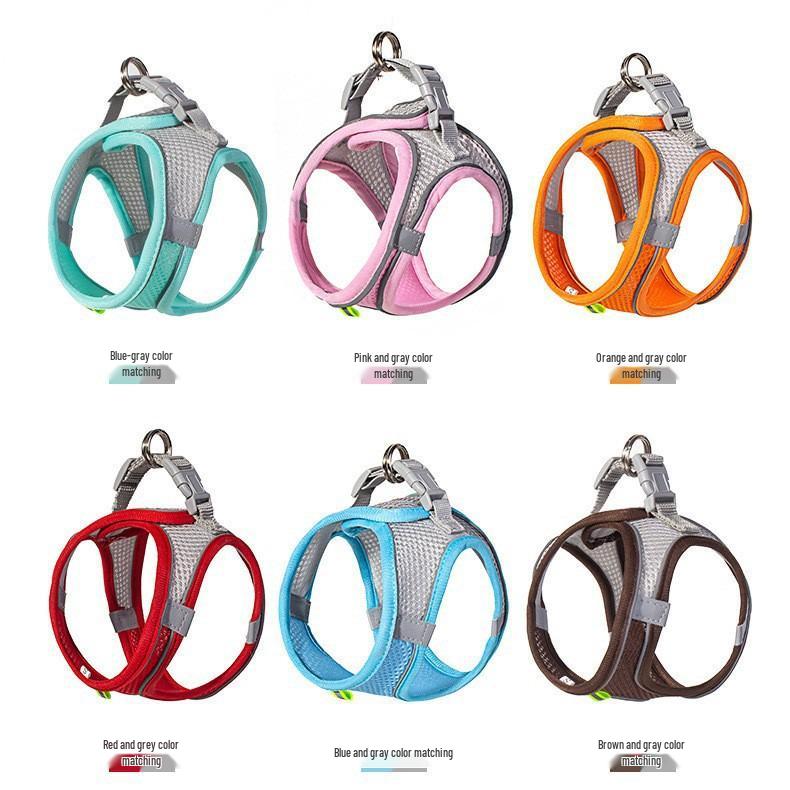 Breathable Reflective Pet Harness Vest with Leash for Cats & Dogs