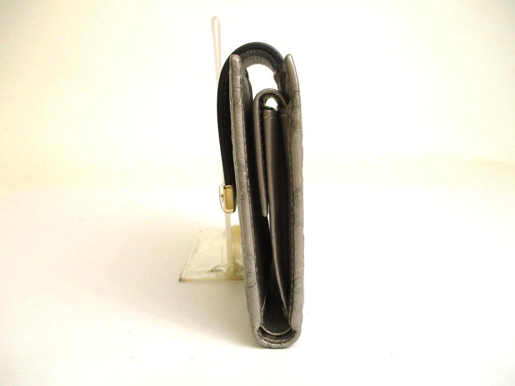 Authentic GUCCI GG Metal Guccissima Gray Signature Leather Bifold Wallet #a879  Refurbished