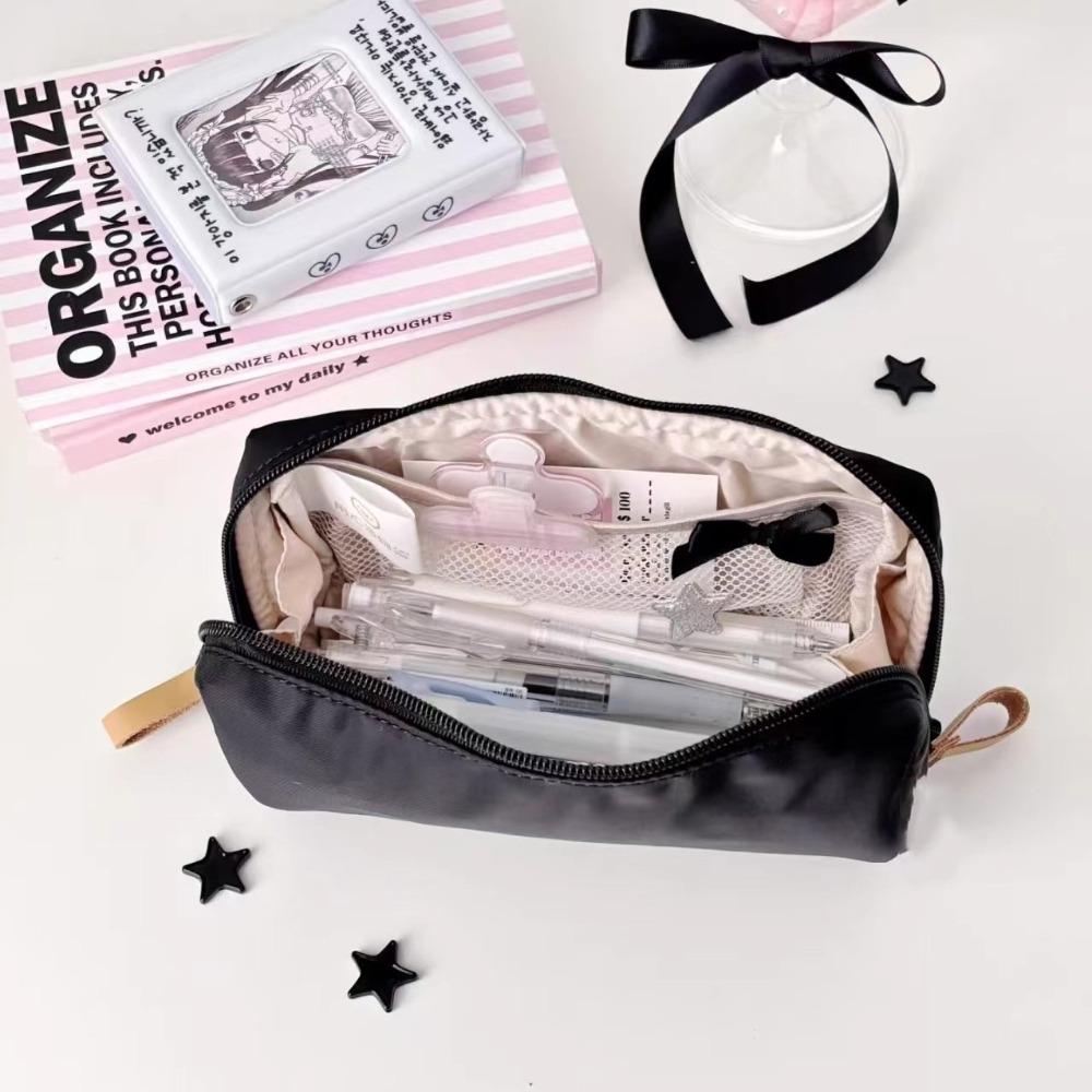 Soft Touch Pen Bag Solid Color Pen Pouch INS Stationery Storage Bag  Students Gift чёрный