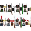 Medieval Napoleonic War Soldiers Figures Military MOC Building Block Knights British French Fusilier Rifles Weapon Kids Toy