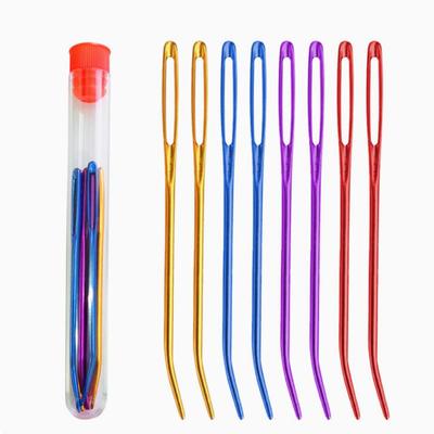 8pcs Elbow Aluminum Sweater Needle, Big Eye Stitching Sweater Needle, Hand Sewing Needle, Elbow Hand Sewing Needle