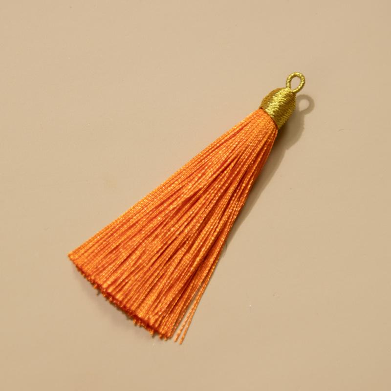 8Cm Pull Ring Gold Silk Threaded Cap Fringed Spike Polyester Fringed Antique Hanging Spike Bookmark Sachet Jewelry Accessories