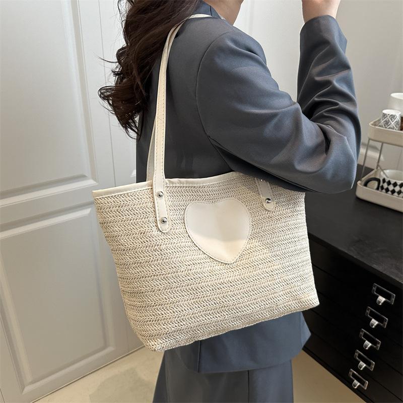 Butterfly Straw Summer New Large-capacity Women's Beach Seaside Travel Vegetable Basket Shoulder Tote Bag