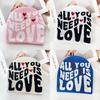 Color Simple Blocked Letter And Heart Pattern Women Casual Warm Hat Knitted