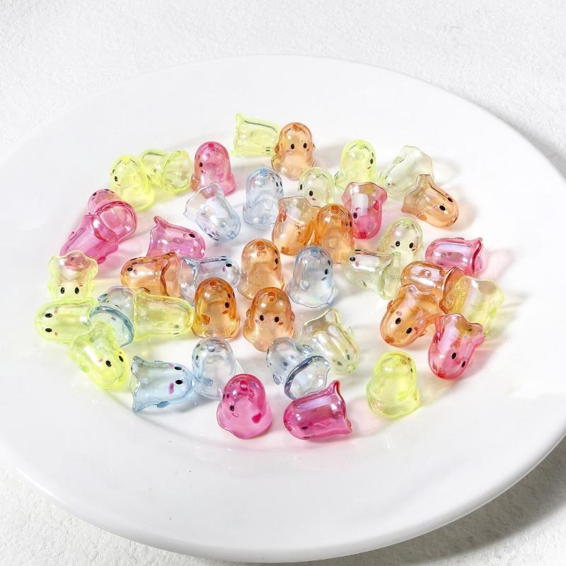 5 Pack Acrylic Specter Shape Beads Clear Handmade Beads Bracelet Craft Finding for Jewelry Making Crafting and Decorations