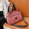 Canvas Handbag Multi-pocket Large-capacity Canvas Bag Solid Color Casual Simple Shoulder Bag Messenger Bag Retro Women's Bag