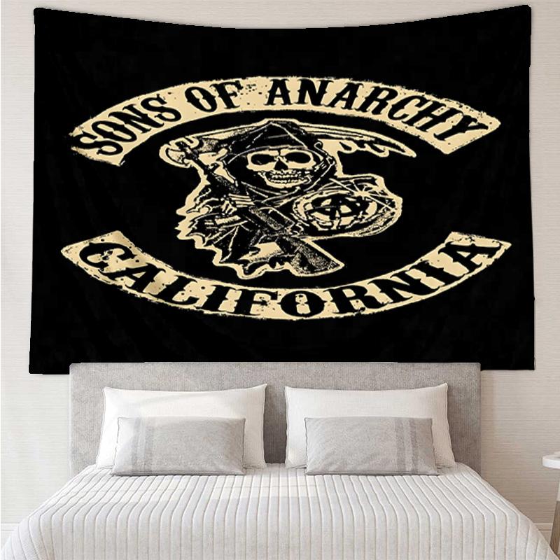 Anarchy Motorcycle Club Tapestry Hanging for Bedroom,Livingroom, Playroom,Decor Art Room Wall Tapestry Holiday and Birthday Gifts