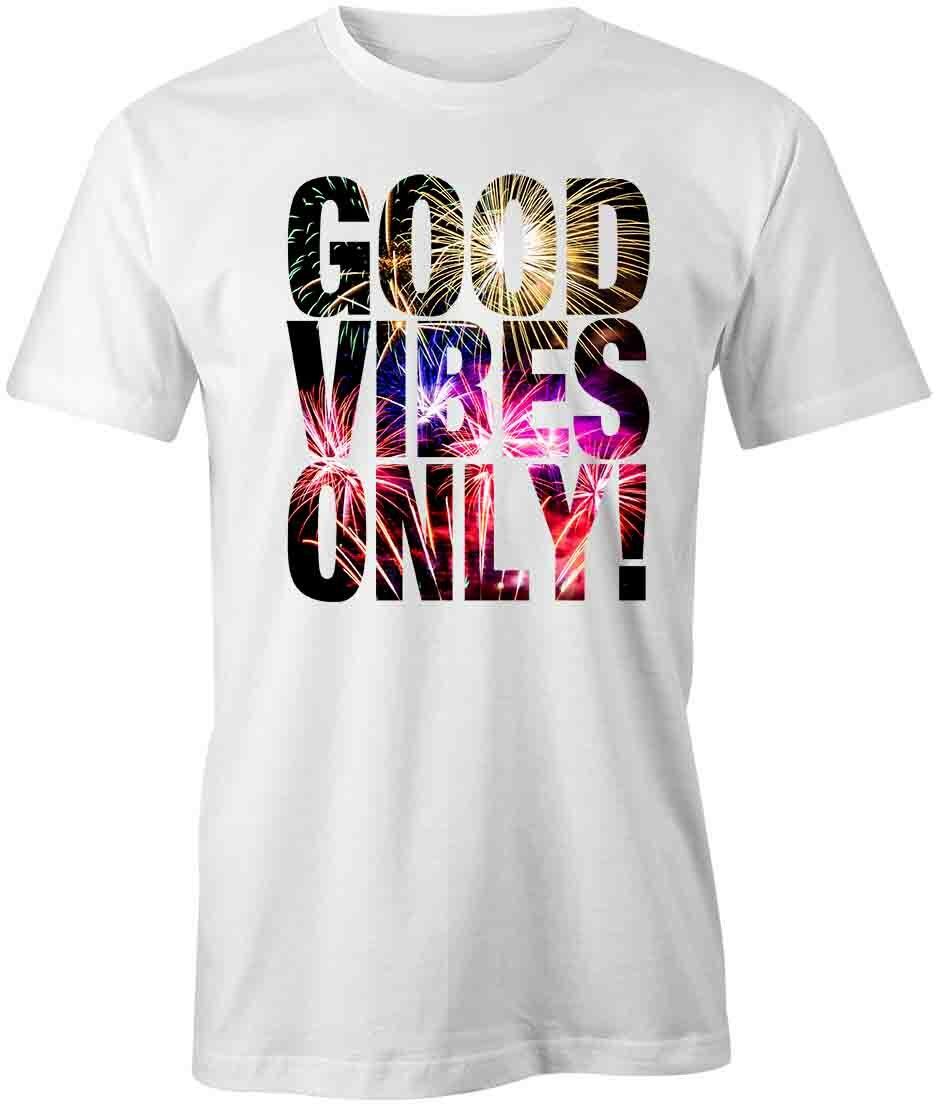 GOOD VIBES ONLY TShirt Tee Short-Sleeved Cotton POSITIVE CLOTHING S1WCA504 L