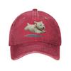 Funny Running Dog Art Print Cute Westie Dog Baseball Cap Summer  Trucker Hat Adjustable Snapback Cap Men Women Baseball Caps