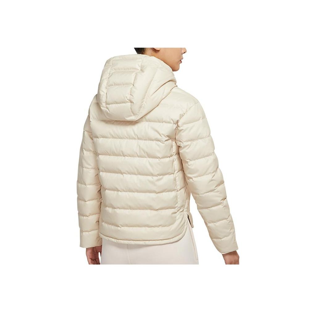Nike Solid Color Windproof Warm Sports Hooded Down Jacket Women Jackets Off-White DR1585-206