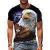 Fierce Eagle Men's T-Shirt Animal 3D Printed Men's Casual Short Sleeve Fashion Streetwear Lightweight Breathable Men's Clothing