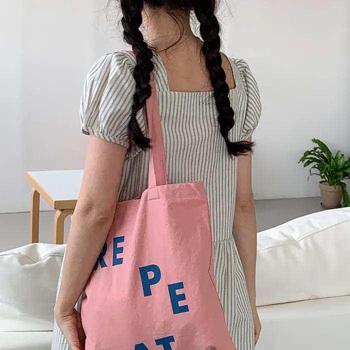 Lettering Eco Bag Summer Bag (9 colors)