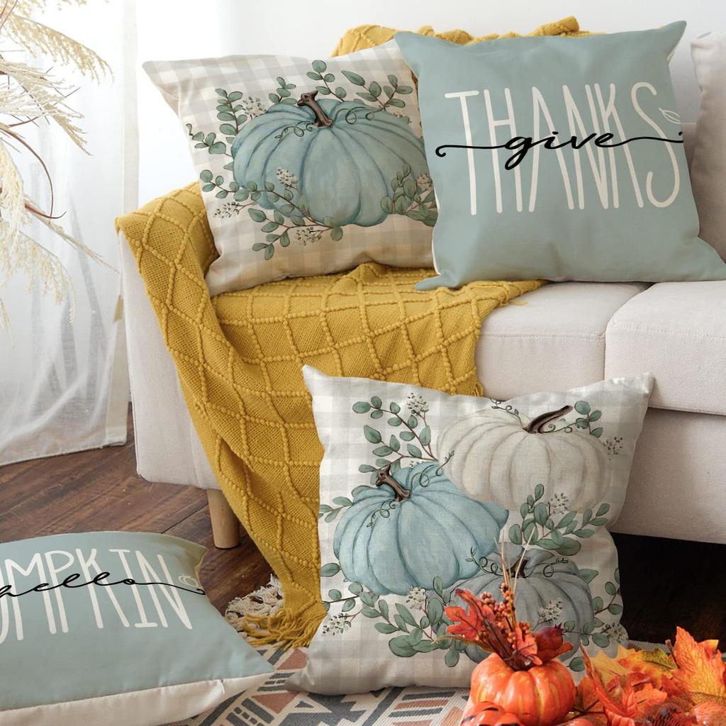 Autumn Thanksgiving Column Pillowcase Maple Leaf Print Home Living Room Sofa Pillowcase