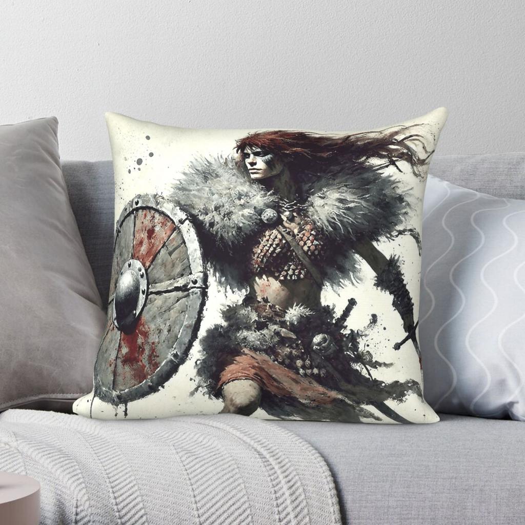 Red Sonja Warrior Queen Hyborian Age Square Pillowcase Polyester Linen Velvet Printed Zip Decor Pillow Case Sofa Cover X