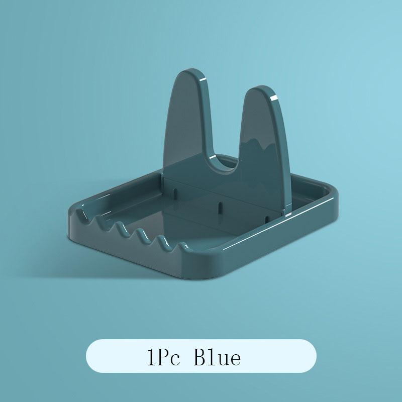 

Подставка для крышек кастрюль Многофункциональная складная подставка-органайзер для ложек, вилок, лопаток, полочка для крышек кастрюль, подставка для хранения посуды синий