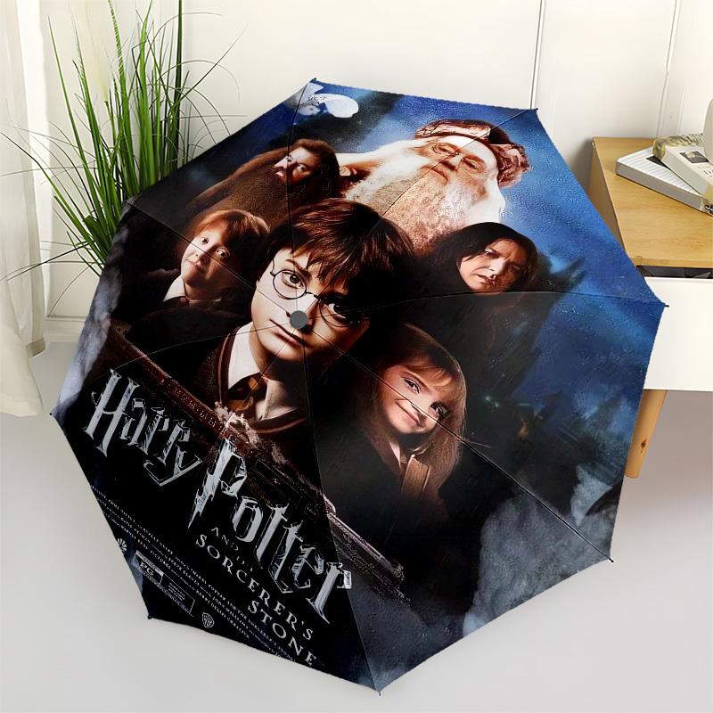 1pc Harry Potter Sorcerer's Stone Umbrella with Plastic Handle,Suitable for All Seasons Travel Outdoor Multi-functional UmbrellaDCS007
